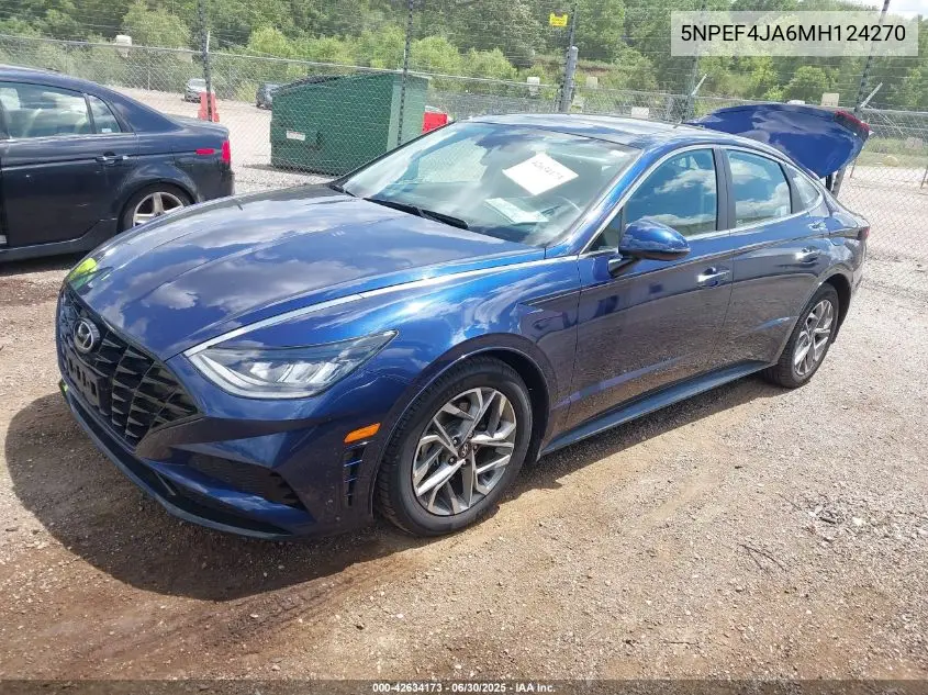 2021 Hyundai Sonata Sel VIN: 5NPEF4JA6MH124270 Lot: 42634173