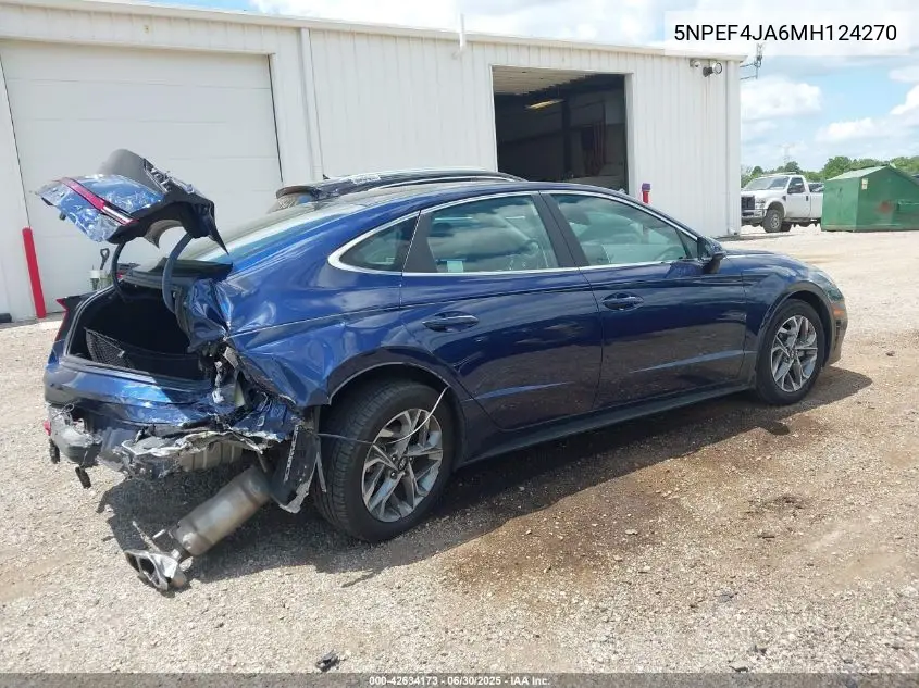 2021 Hyundai Sonata Sel VIN: 5NPEF4JA6MH124270 Lot: 42634173