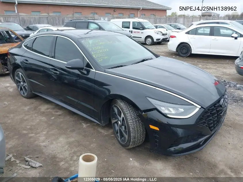 2022 Hyundai Sonata Sport VIN: 5NPEJ4J25NH138962 Lot: 12305029