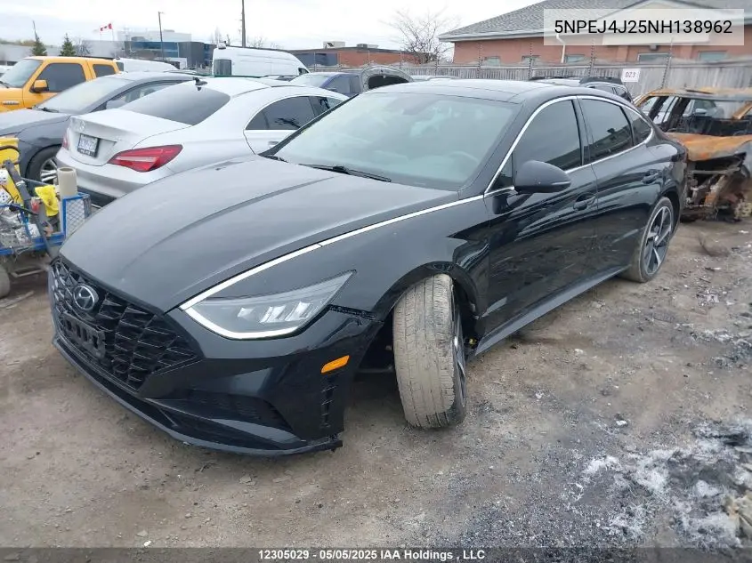 2022 Hyundai Sonata Sport VIN: 5NPEJ4J25NH138962 Lot: 12305029