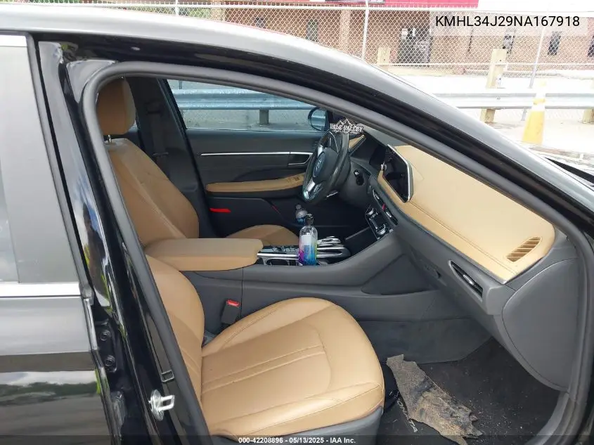 2022 Hyundai Sonata Limited VIN: KMHL34J29NA167918 Lot: 42208896