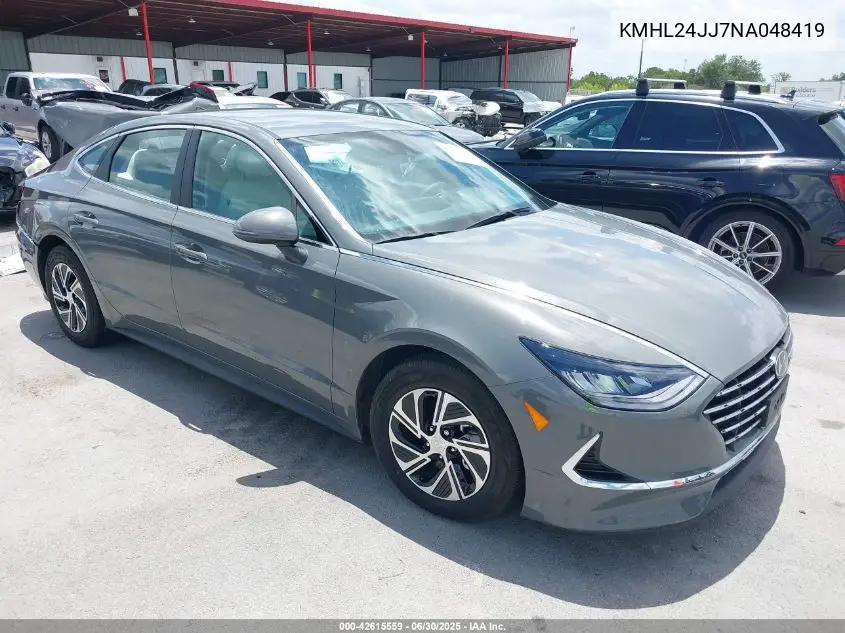 2022 Hyundai Sonata Hybrid Blue VIN: KMHL24JJ7NA048419 Lot: 42615559