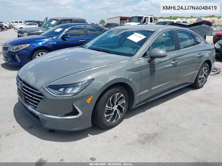 2022 Hyundai Sonata Hybrid Blue VIN: KMHL24JJ7NA048419 Lot: 42615559