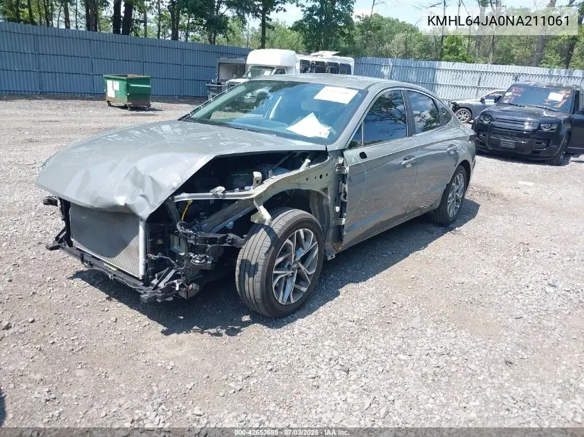 2022 Hyundai Sonata Sel VIN: KMHL64JA0NA211061 Lot: 42653685