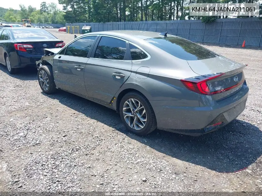 2022 Hyundai Sonata Sel VIN: KMHL64JA0NA211061 Lot: 42653685