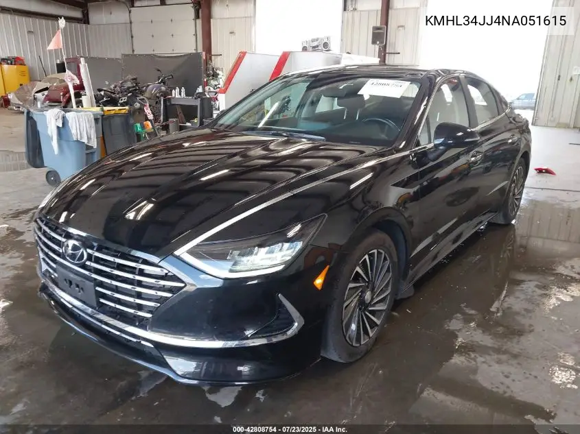 2022 Hyundai Sonata Hybrid Sel VIN: KMHL34JJ4NA051615 Lot: 42808754