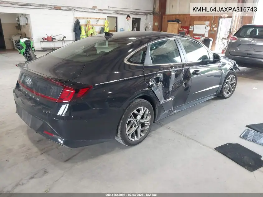 2023 Hyundai Sonata Sel VIN: KMHL64JAXPA316743 Lot: 42645098