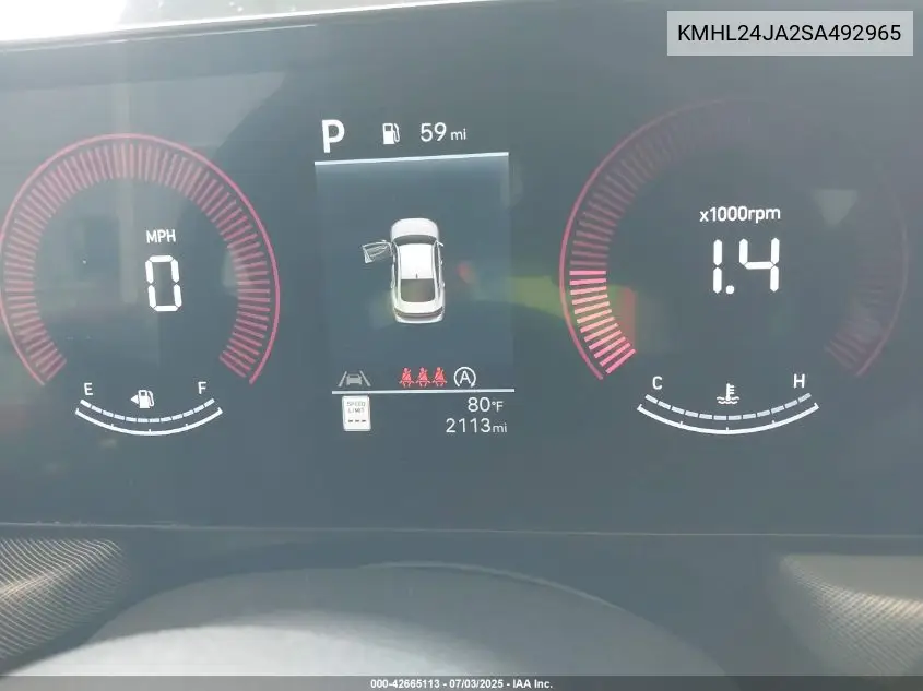 2025 Hyundai Sonata Se VIN: KMHL24JA2SA492965 Lot: 42665113