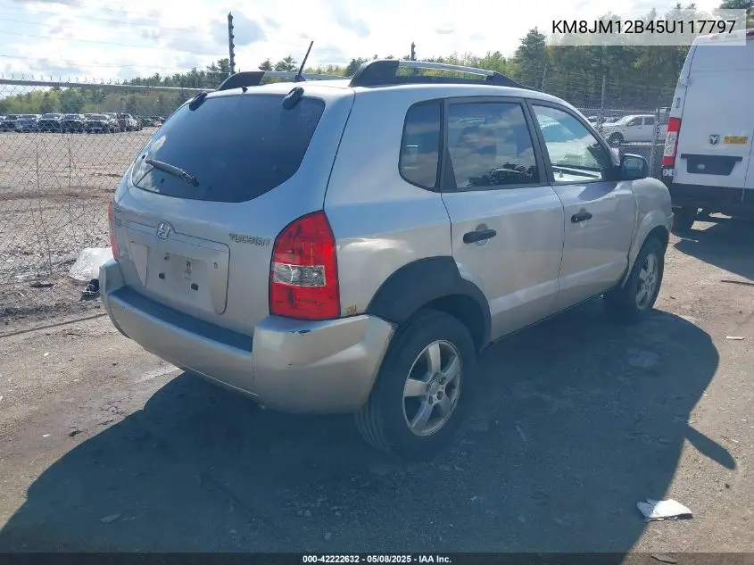 2005 Hyundai Tucson Gl VIN: KM8JM12B45U117797 Lot: 42222632