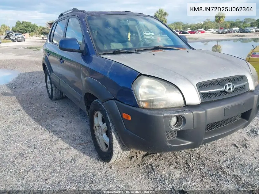 2005 Hyundai Tucson Gls/Lx VIN: KM8JN72D25U062364 Lot: 42247915