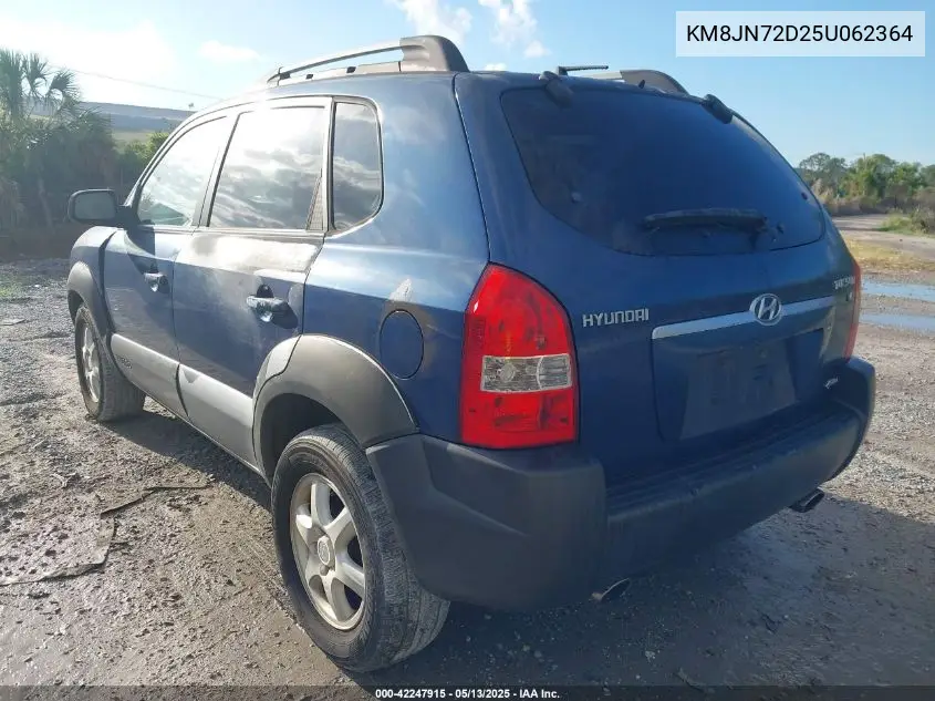2005 Hyundai Tucson Gls/Lx VIN: KM8JN72D25U062364 Lot: 42247915