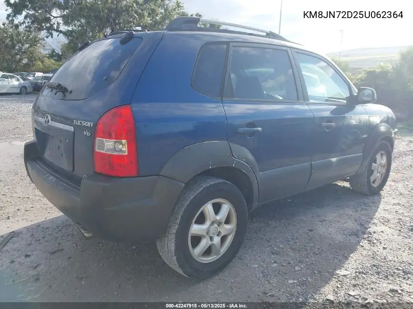 2005 Hyundai Tucson Gls/Lx VIN: KM8JN72D25U062364 Lot: 42247915