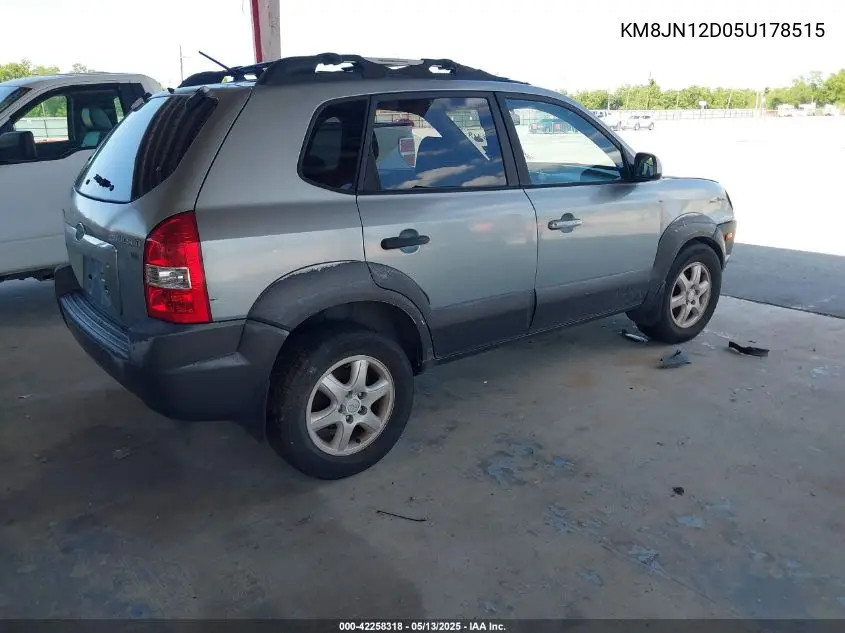 2005 Hyundai Tucson Gls/Lx VIN: KM8JN12D05U178515 Lot: 42258318
