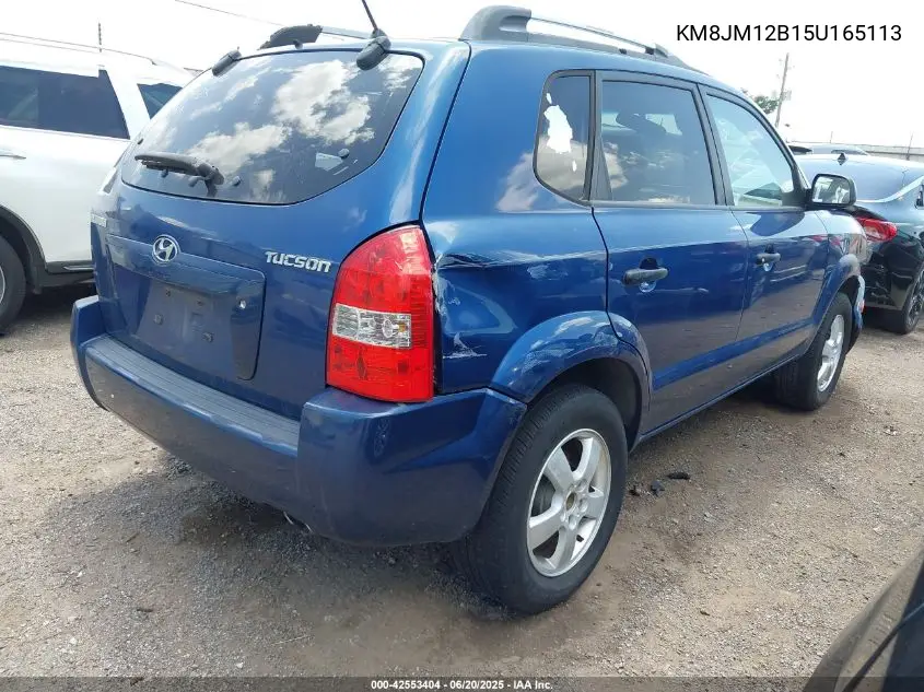 2005 Hyundai Tucson Gl VIN: KM8JM12B15U165113 Lot: 42553404