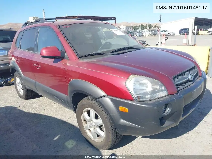 2005 Hyundai Tucson Gls/Lx VIN: KM8JN72D15U148197 Lot: 42554735