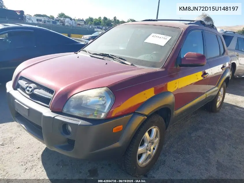 2005 Hyundai Tucson Gls/Lx VIN: KM8JN72D15U148197 Lot: 42554735
