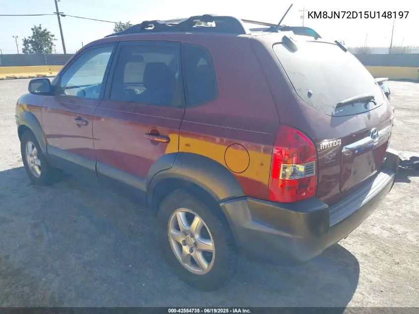 2005 Hyundai Tucson Gls/Lx VIN: KM8JN72D15U148197 Lot: 42554735
