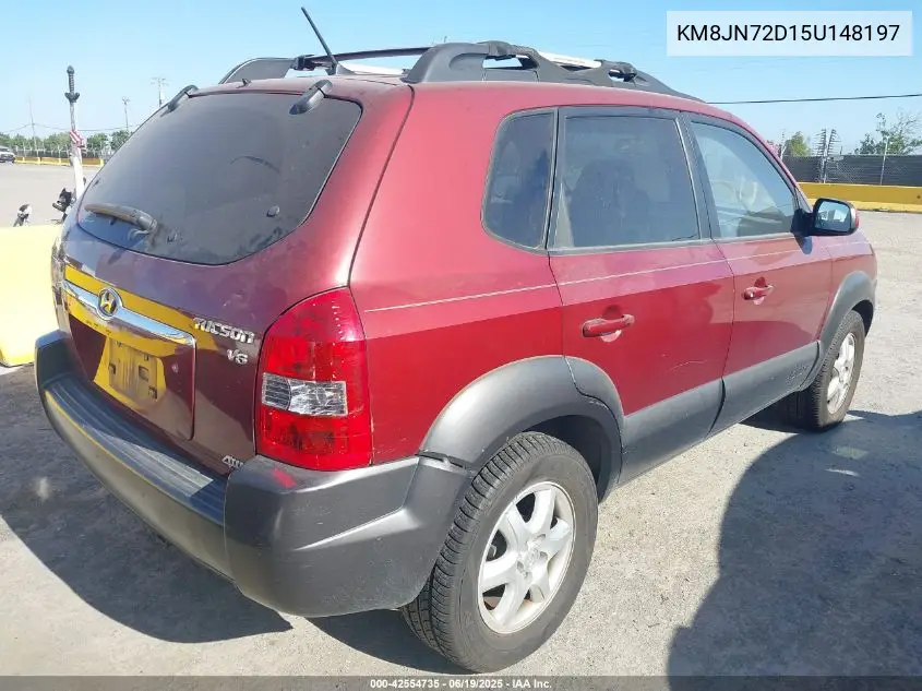 2005 Hyundai Tucson Gls/Lx VIN: KM8JN72D15U148197 Lot: 42554735