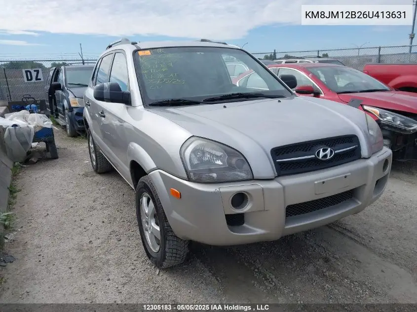 2006 Hyundai Tucson Gl VIN: KM8JM12B26U413631 Lot: 12305183