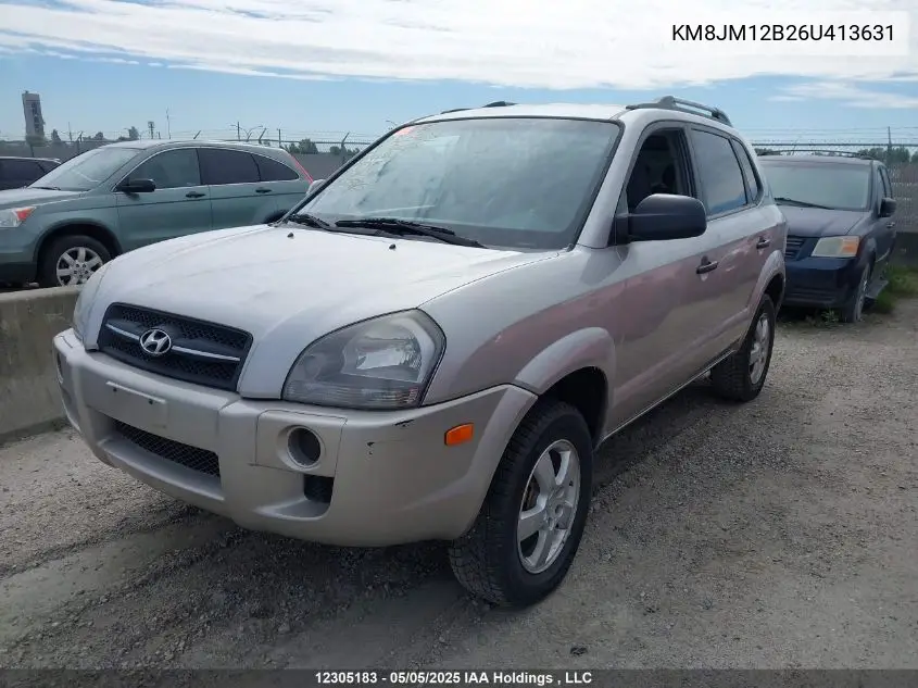 2006 Hyundai Tucson Gl VIN: KM8JM12B26U413631 Lot: 12305183
