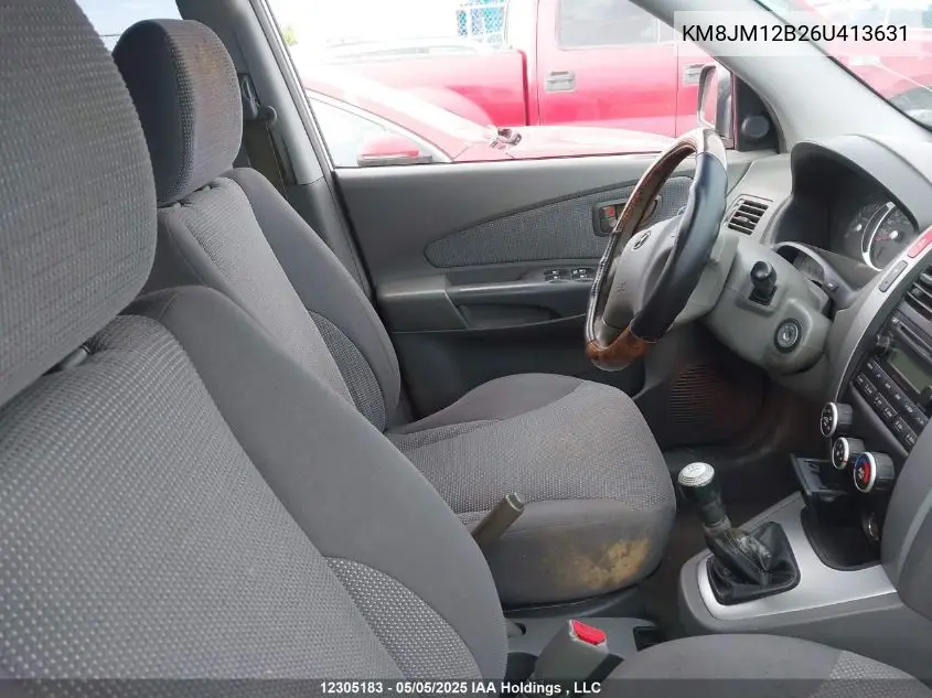 2006 Hyundai Tucson Gl VIN: KM8JM12B26U413631 Lot: 12305183