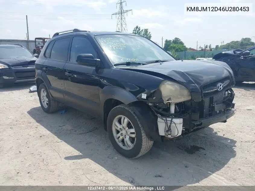 2006 Hyundai Tucson Gl V6 VIN: KM8JM12D46U280453 Lot: 12337412