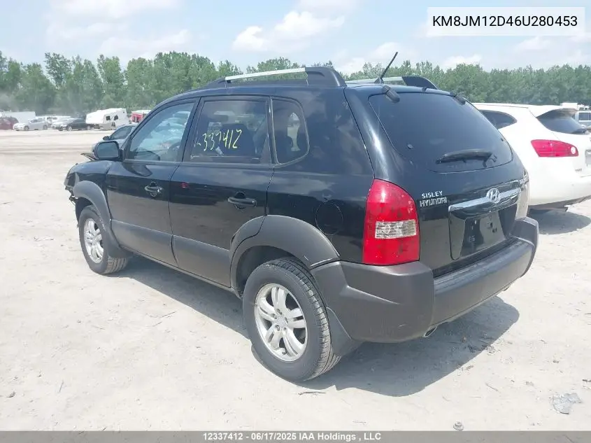2006 Hyundai Tucson Gl V6 VIN: KM8JM12D46U280453 Lot: 12337412