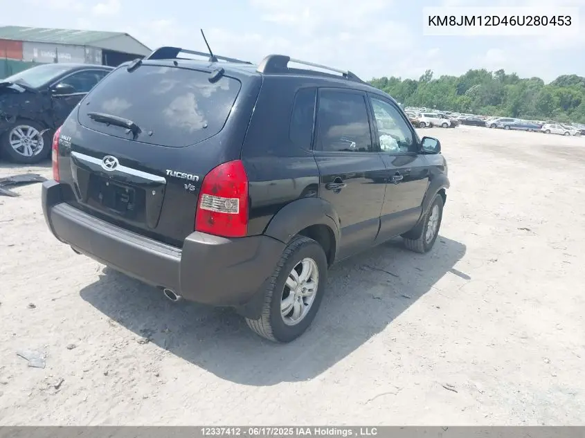 2006 Hyundai Tucson Gl V6 VIN: KM8JM12D46U280453 Lot: 12337412