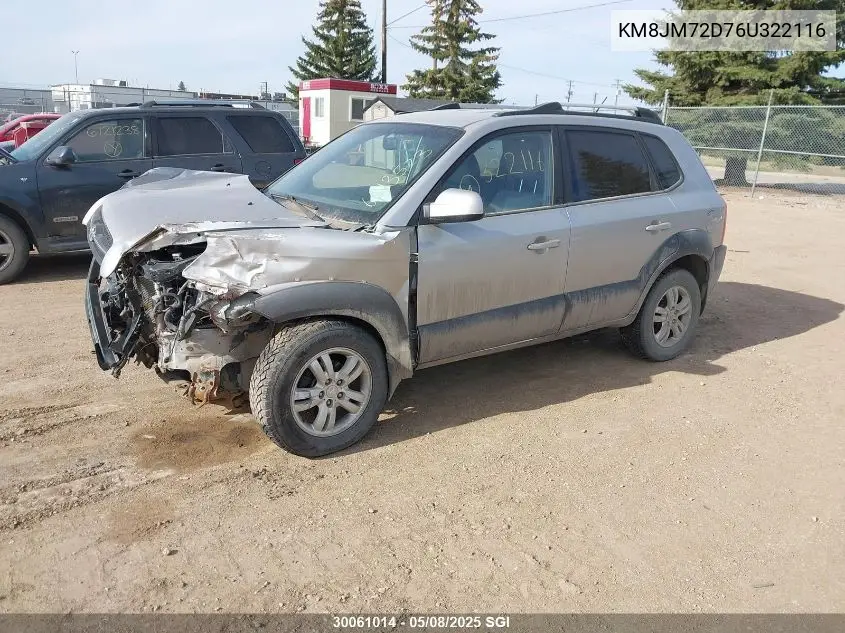 2006 Hyundai Tucson Gl VIN: KM8JM72D76U322116 Lot: 30061014