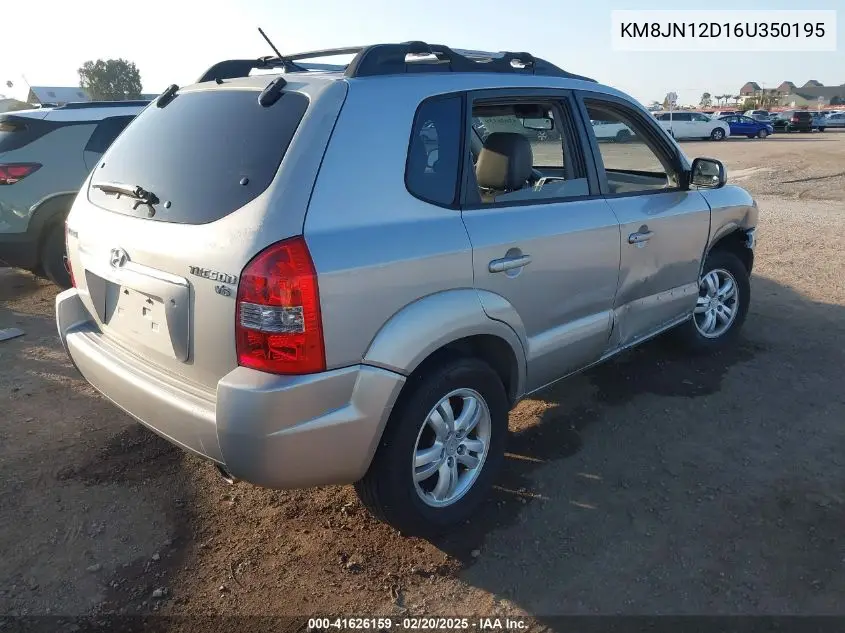 2006 Hyundai Tucson Gls/Limited VIN: KM8JN12D16U350195 Lot: 41626159