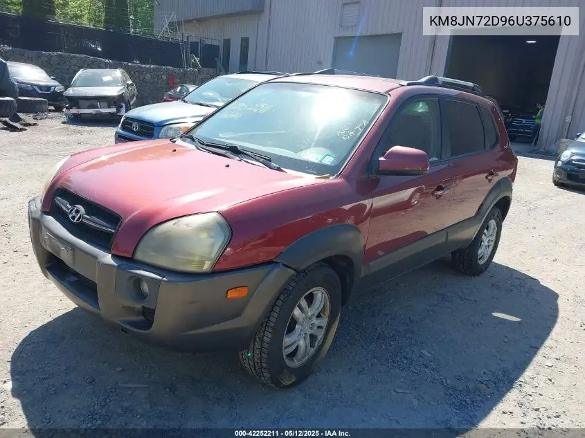 2006 Hyundai Tucson Gls/Limited VIN: KM8JN72D96U375610 Lot: 42252211