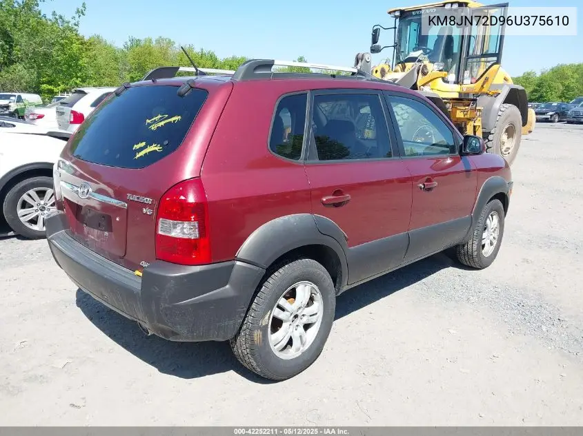 2006 Hyundai Tucson Gls/Limited VIN: KM8JN72D96U375610 Lot: 42252211