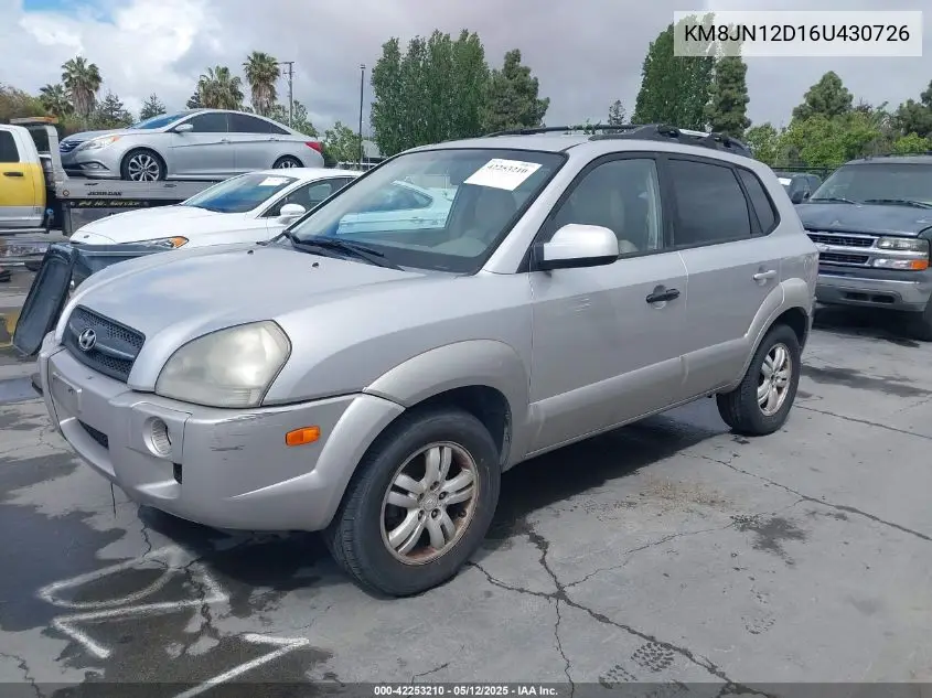 2006 Hyundai Tucson Gls/Limited VIN: KM8JN12D16U430726 Lot: 42253210