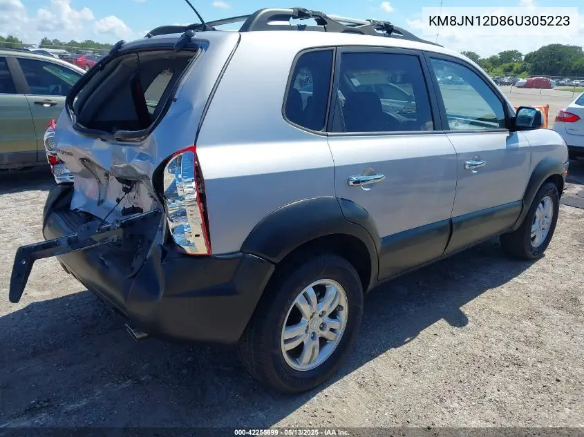 2006 Hyundai Tucson Gls/Limited VIN: KM8JN12D86U305223 Lot: 42255699