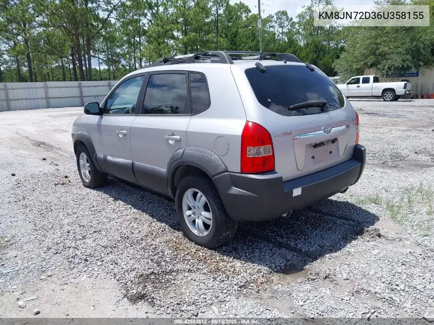 2006 Hyundai Tucson Gls/Limited VIN: KM8JN72D36U358155 Lot: 42503812