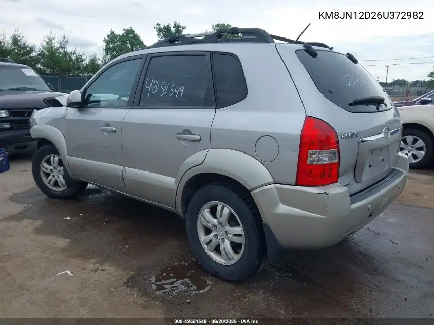 2006 Hyundai Tucson Gls/Limited VIN: KM8JN12D26U372982 Lot: 42551549