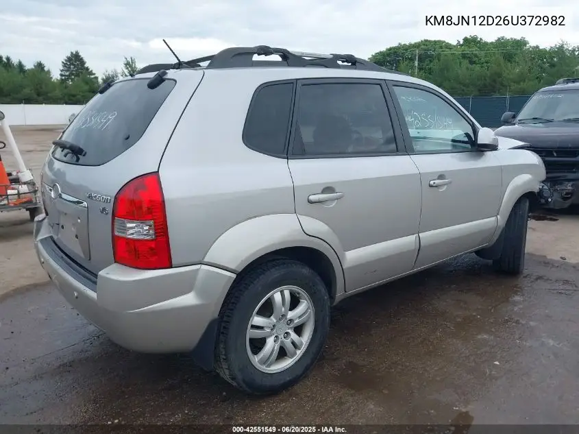 2006 Hyundai Tucson Gls/Limited VIN: KM8JN12D26U372982 Lot: 42551549