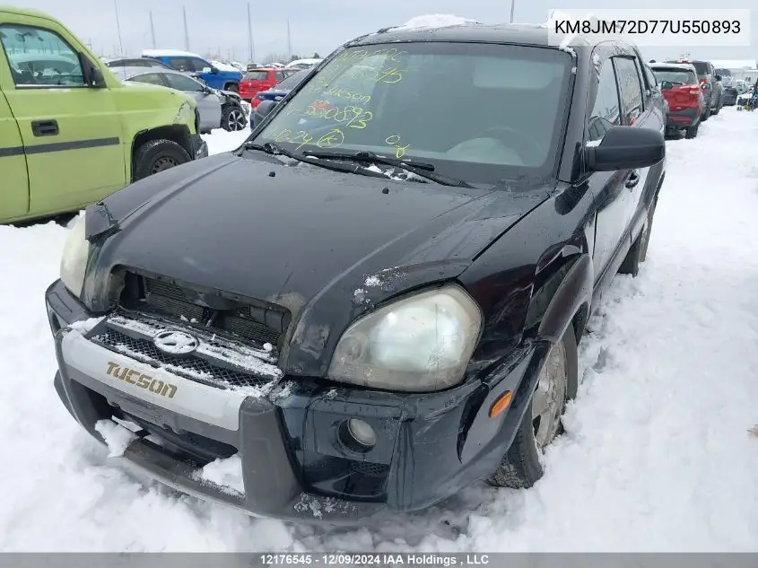 2007 Hyundai Tucson VIN: KM8JM72D77U550893 Lot: 12176545