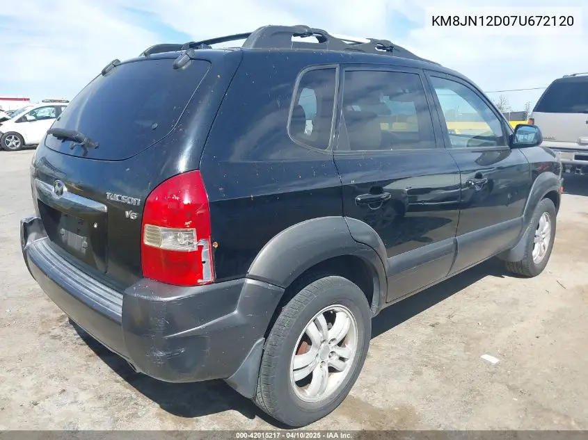 2007 Hyundai Tucson Limited/Se VIN: KM8JN12D07U672120 Lot: 42015217