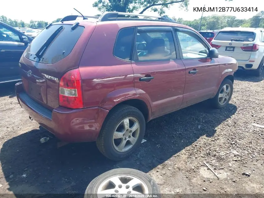 2007 Hyundai Tucson Gls VIN: KM8JM12B77U633414 Lot: 42552139