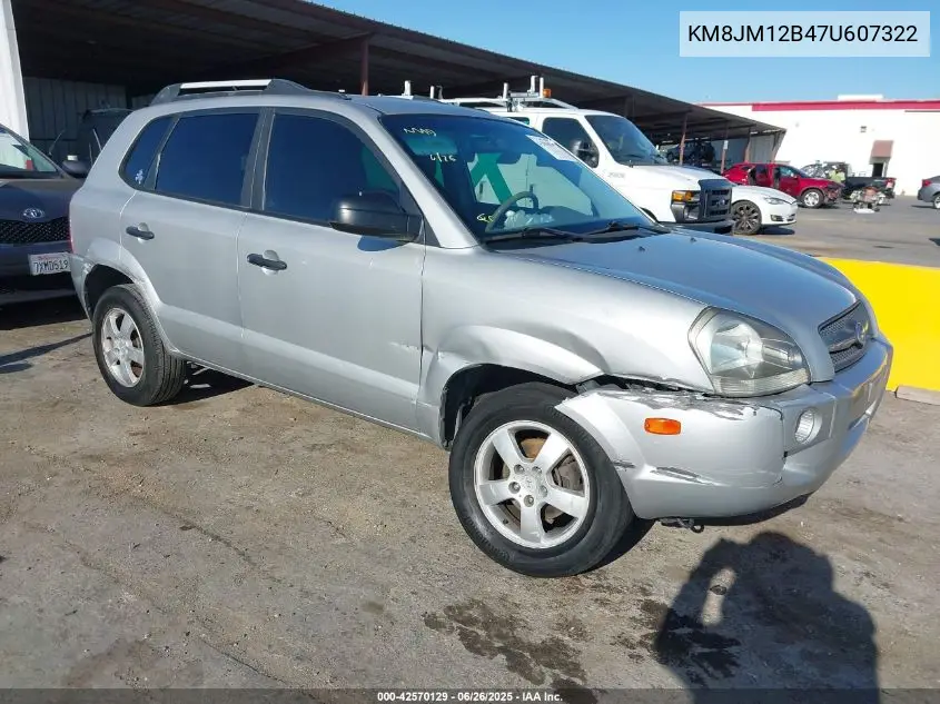 2007 Hyundai Tucson Gls VIN: KM8JM12B47U607322 Lot: 42570129