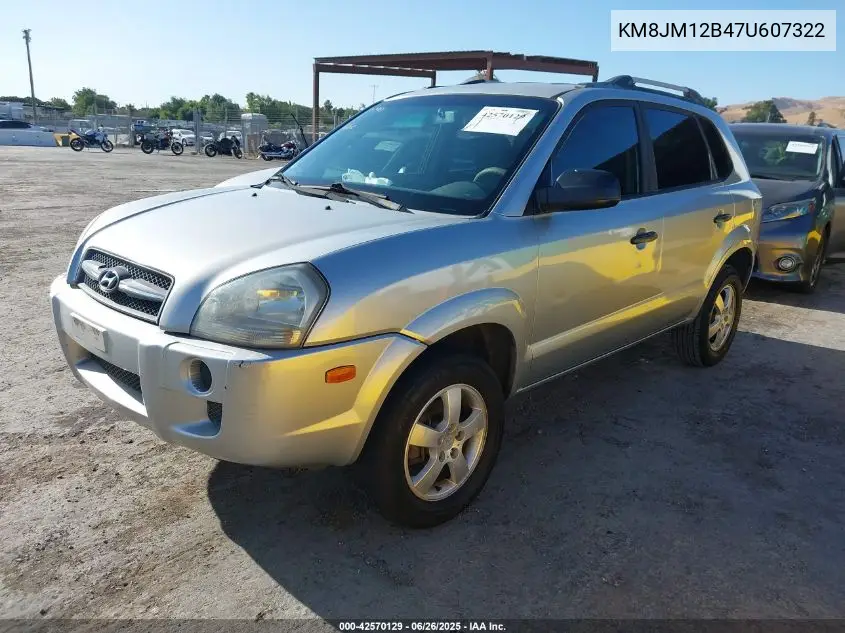 2007 Hyundai Tucson Gls VIN: KM8JM12B47U607322 Lot: 42570129