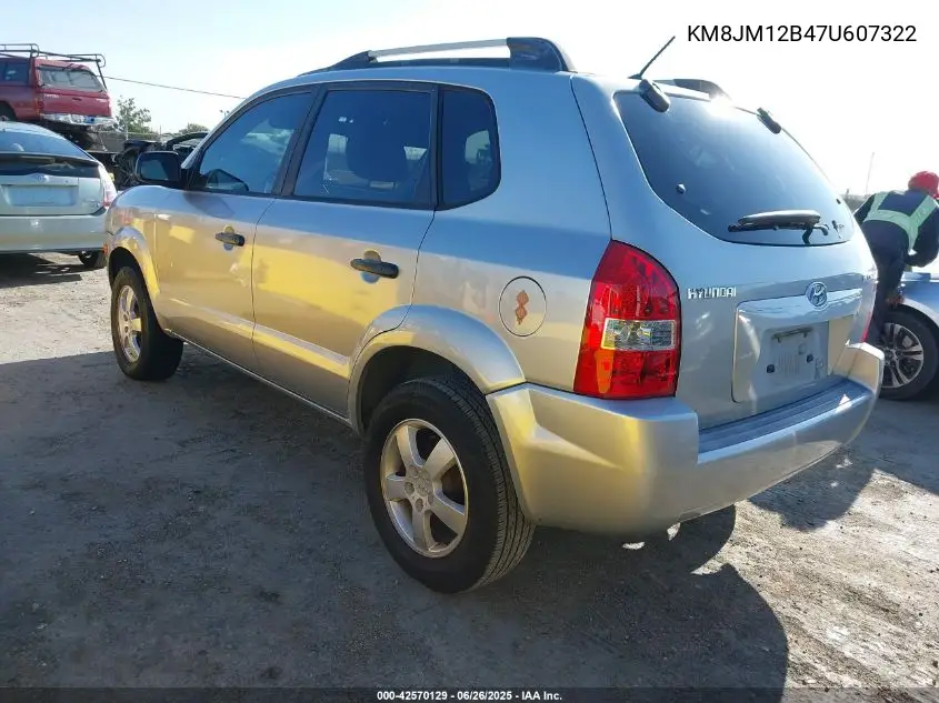 2007 Hyundai Tucson Gls VIN: KM8JM12B47U607322 Lot: 42570129