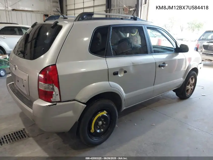 2007 Hyundai Tucson Gls VIN: KM8JM12BX7U584418 Lot: 42593325