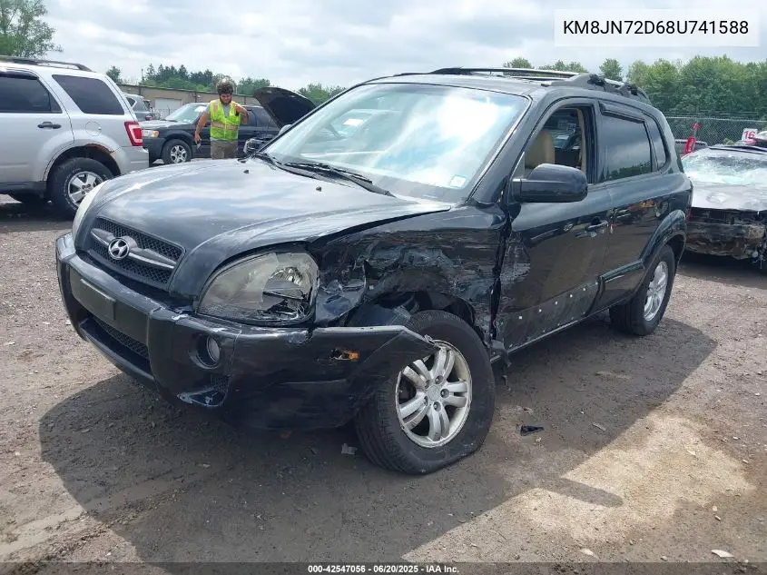 2008 Hyundai Tucson Limited V6/Se VIN: KM8JN72D68U741588 Lot: 42547056