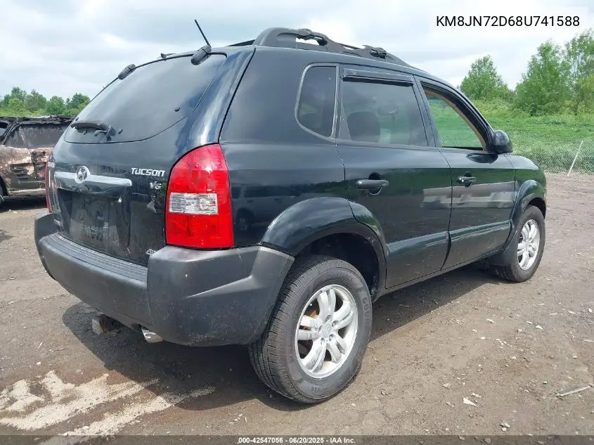 2008 Hyundai Tucson Limited V6/Se VIN: KM8JN72D68U741588 Lot: 42547056
