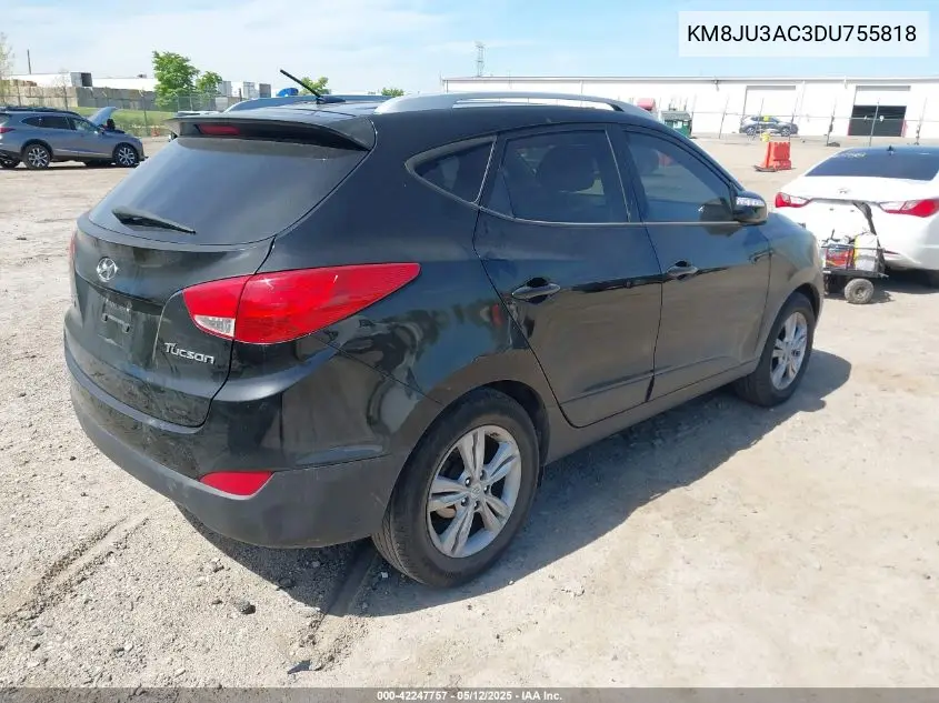 2013 Hyundai Tucson Gls VIN: KM8JU3AC3DU755818 Lot: 42247757