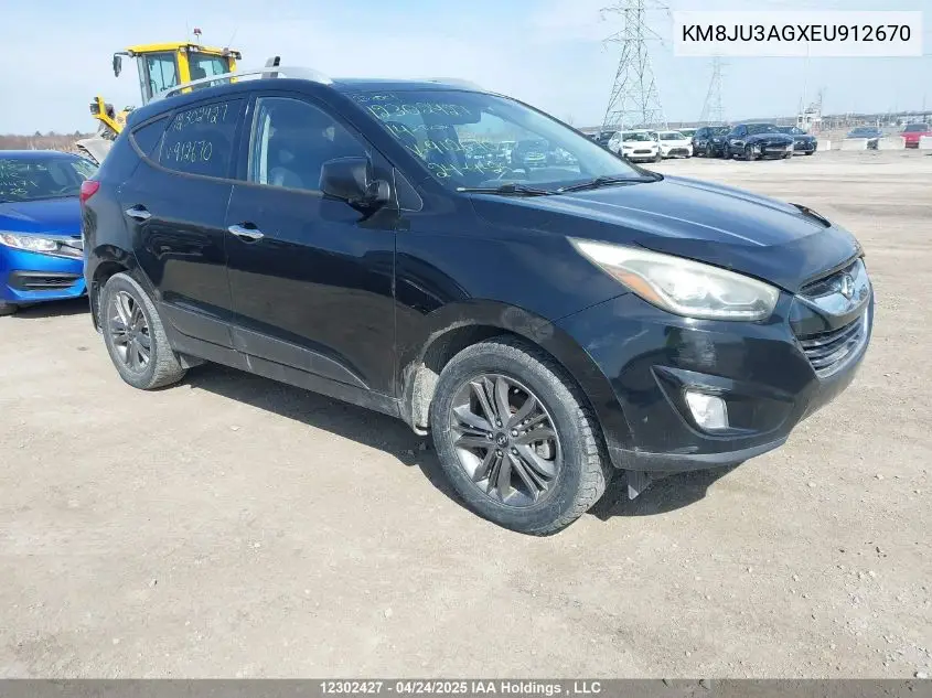 2014 Hyundai Tucson VIN: KM8JU3AGXEU912670 Lot: 12302427