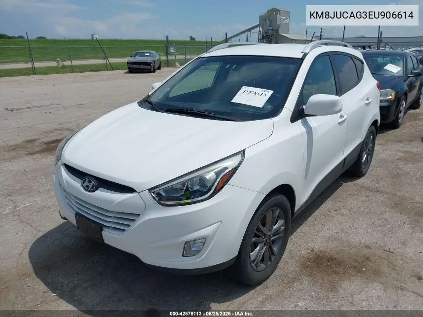 2014 Hyundai Tucson Se VIN: KM8JUCAG3EU906614 Lot: 42578113