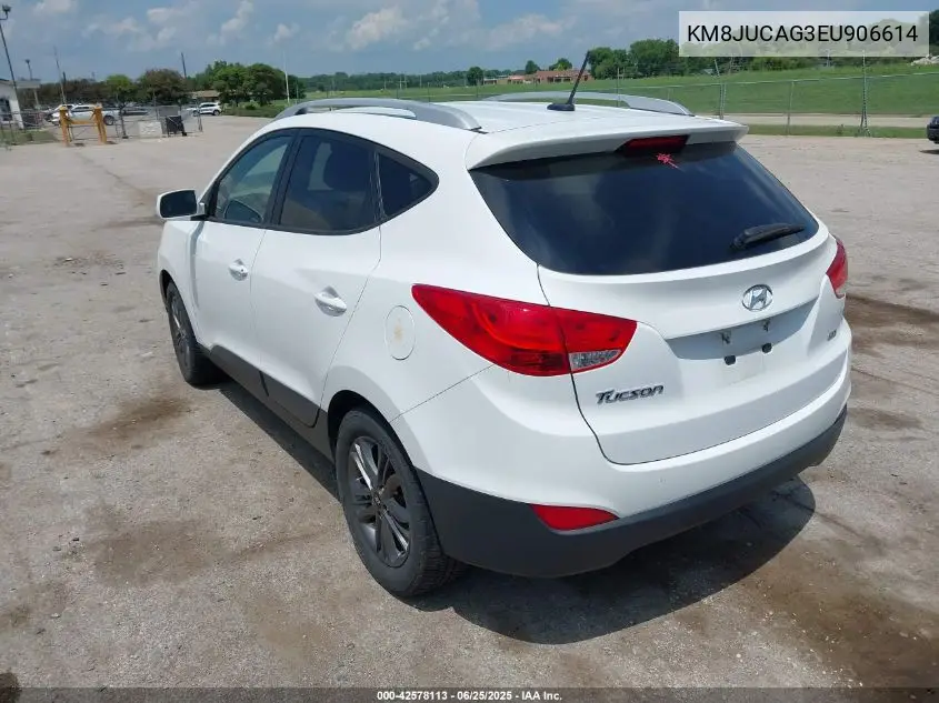 2014 Hyundai Tucson Se VIN: KM8JUCAG3EU906614 Lot: 42578113